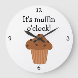 Muffin O'Clock Spaß Food Grafik Große Wanduhr