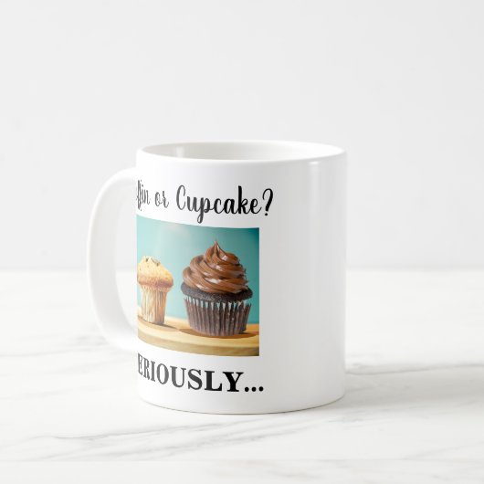 Muffin oder Cupcake? WER KANN! Kaffeetasse (Vorderseite Links)