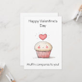 Muffin vergleicht Sie! - Adorable Valentinstag Karte (Vorderseite/Rückseite Beispiel)