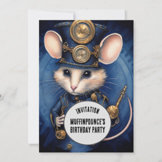 Muffinpounce Steampunk Animal Individuelle Name Einladung