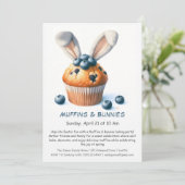 Muffins & Bunnies - Osterbacken - Party Einladung (Stehend Vorderseite)