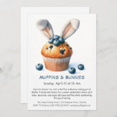 Muffins & Bunnies - Osterbacken - Party Einladung (Vorne/Hinten)