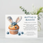 Muffins & Bunnies - Osterbacken - Party Einladung (Stehend Vorderseite)