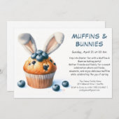 Muffins & Bunnies - Osterbacken - Party Einladung (Vorne/Hinten)