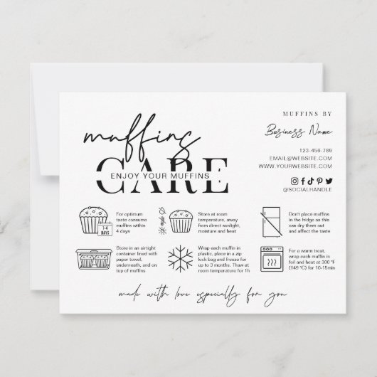 Muffins Care Card Minimalistische Bäckerei Danke K (Vorderseite)