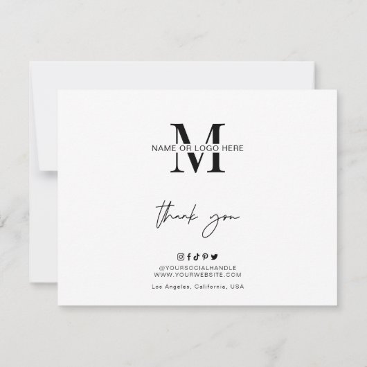 Muffins Care Card Minimalistische Bäckerei Danke K (Rückseite)