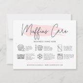 Muffins Care Instructions Bäckerei Guide Feminine Dankeskarte (Vorderseite)