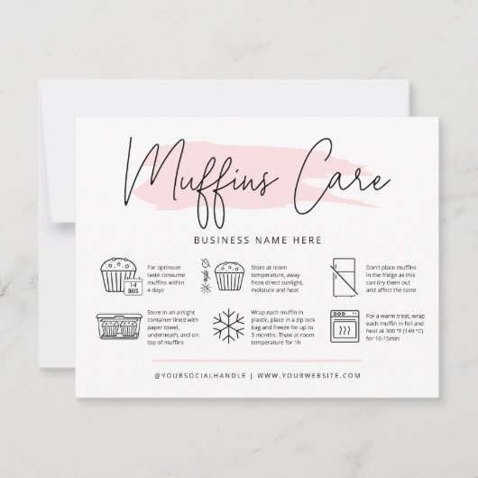 Muffins Care Instructions Bäckerei Guide Feminine Dankeskarte (Vorderseite)