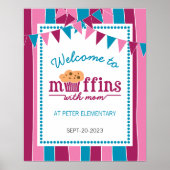 Muffins mit Mama Begrüßungszeichen für Schule Poster (Vorne)