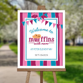 Muffins mit Mama Begrüßungszeichen für Schule Poster