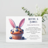 Muffins & Mornings - Osterfrühstück Party Einladung (Stehend Vorderseite)