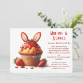 Muffins & Mornings - Osterfrühstück Party Einladung (Stehend Vorderseite)