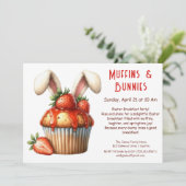 Muffins & Mornings - Osterfrühstück Party Einladung (Stehend Vorderseite)