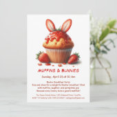 Muffins & Mornings - Osterfrühstück Party Einladung (Stehend Vorderseite)