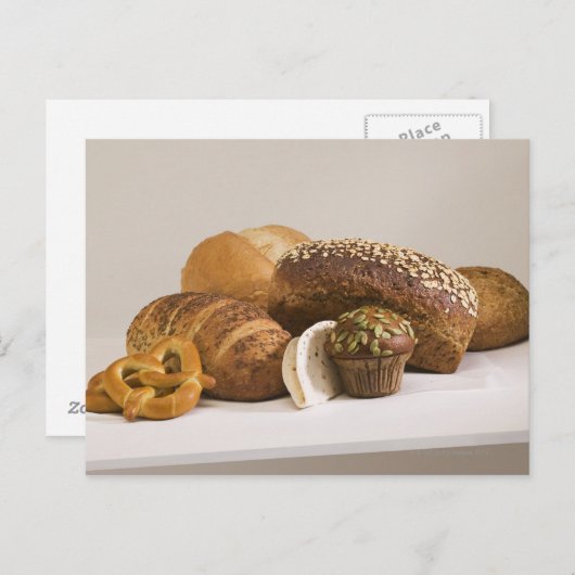Muffins und Brötchen Postkarte (Vorne/Hinten)