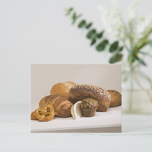 Muffins und Brötchen Postkarte (Stehend Vorderseite)