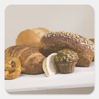 Muffins und Brötchen Quadratischer Aufkleber