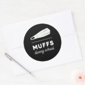 Muffs Diving School Funny Offensive Scuba Quote Runder Aufkleber (Umschlag)