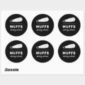 Muffs Diving School Funny Offensive Scuba Quote Runder Aufkleber (Blatt)