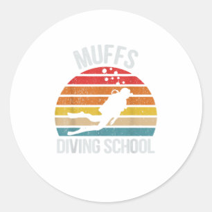 Muffs Diving School Shirt Scuba Diving Runder Aufkleber