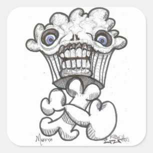 MUFFYN QUADRATISCHER AUFKLEBER