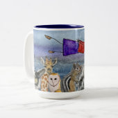 Mug (#1): Joanna Flying Over Animals Zweifarbige Tasse (Vorderseite Links)