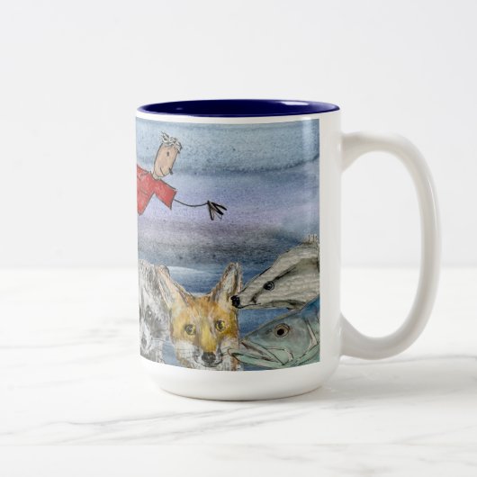 Mug (#1): Joanna Flying Over Animals Zweifarbige Tasse (Rechts)