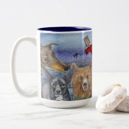Mug #3 Joanna Flying Over Animals  Zweifarbige Tasse