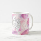 Mug avec ange et cœur – Cadeau amour éternel Kaffeetasse (VorderseiteRechts)