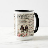 Mug Basset Hound House Rules Tasse (VorderseiteRechts)