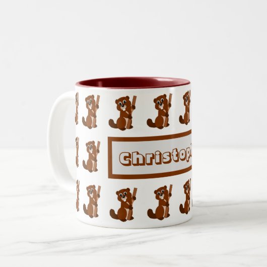 Mug Beaver Design Zweifarbige Tasse (Vorderseite Links)