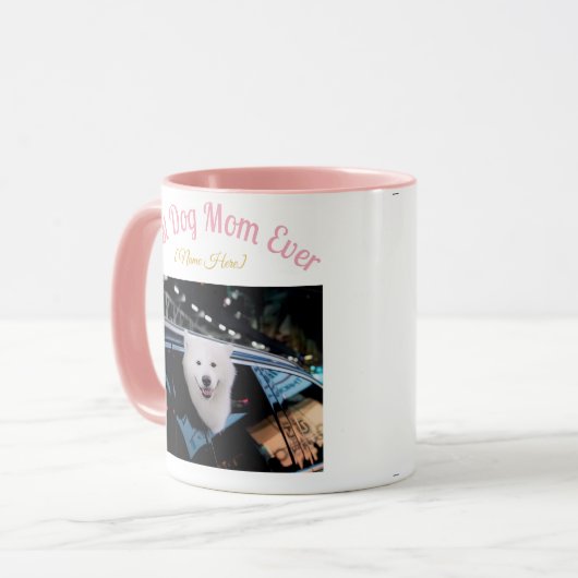 Mug - Best Dog Mom Ever Mug - Custom Photo & Name Tasse (Vorderseite Links)