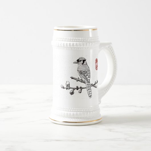 Mug_Bird_Blue Jay Bierglas (VorderseiteRechts)