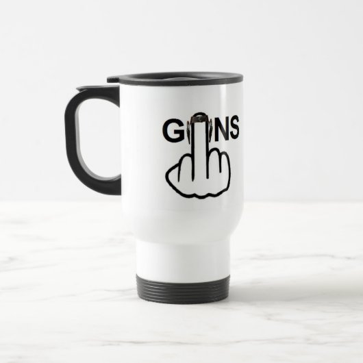 Mug Bird Flipping Guns Flip Reisebecher (Links)