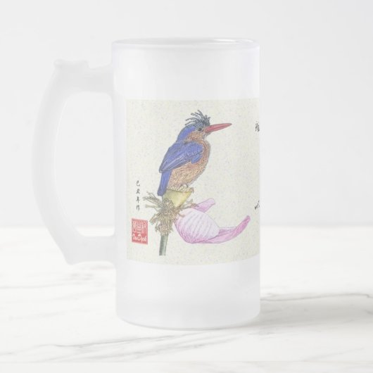 Mug_Bird_Kingfisher Mattglas Bierglas (Links)