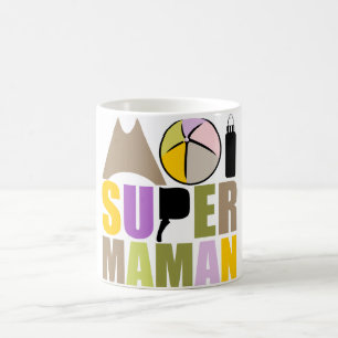 Mug Blanc 325 ml Ich Super Mama - Naturlogo Kaffeetasse