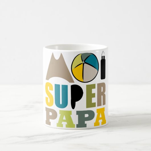 Mug Blanc 325 ml Ich Superpapa - Naturlogo Kaffeetasse (Mittel)
