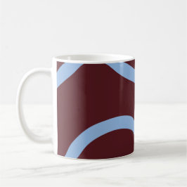 Mug – Blue Lines on Burgundy Kaffeetasse