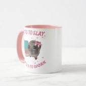 Mug Born to Slay – Forcé de Travailler | Hamster Tasse (Vorderseite Links)