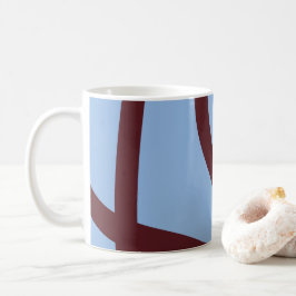 Mug – Burgundy Lines on Blue Kaffeetasse