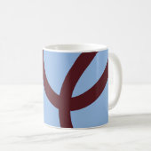 Mug – Burgundy Lines on Blue Kaffeetasse (VorderseiteRechts)