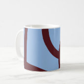 Mug – Burgundy Lines on Blue Kaffeetasse (Vorderseite Links)