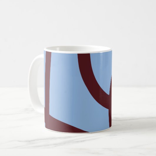Mug – Burgundy Lines on Blue Kaffeetasse (Vorderseite Links)
