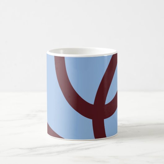 Mug – Burgundy Lines on Blue Kaffeetasse (Mittel)