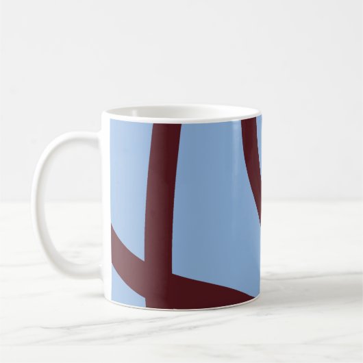 Mug – Burgundy Lines on Blue Kaffeetasse (Links)