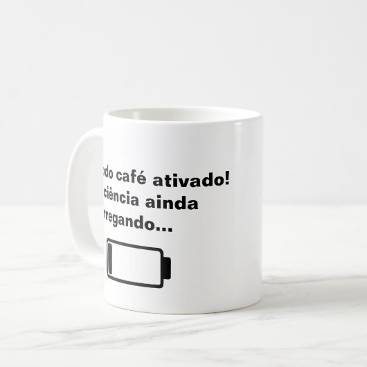 Mug | Caneca Modo Café Ativado. Kaffeetasse (Vorderseite Links)