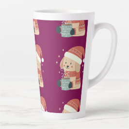 Mug Chien de Noël Bonnet Écharpe Pastel - Life is Milchtasse