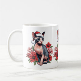 Mug | Christmas Sphynx Cat Tragen einer Weihnachts Kaffeetasse