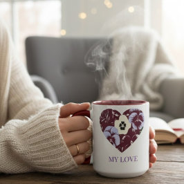 Mug Cœur de Violettes Edition  "MY LOVE" Tasse