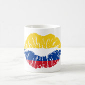 Mug Colombian Flag Kiss Print – Bold Patriotic Lip Verwandlungstasse (Mittel)